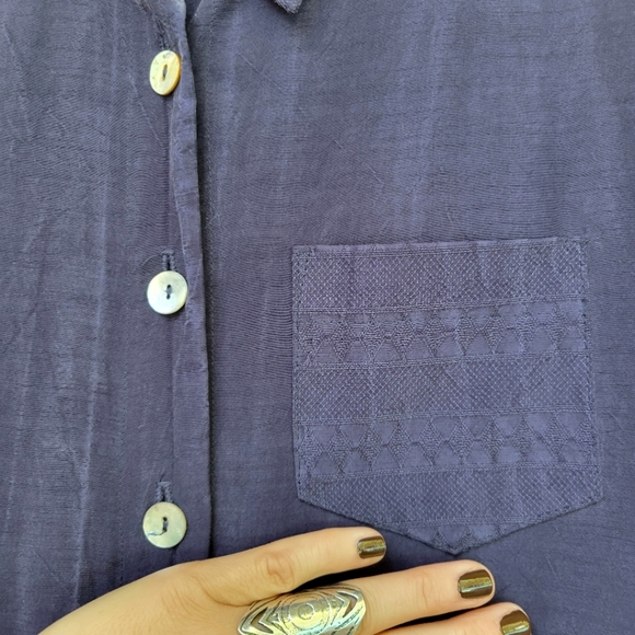 VINTAGE 1990s JESSICA HOWARD Button Front Shift Dress Navy - Picture 7 of 10